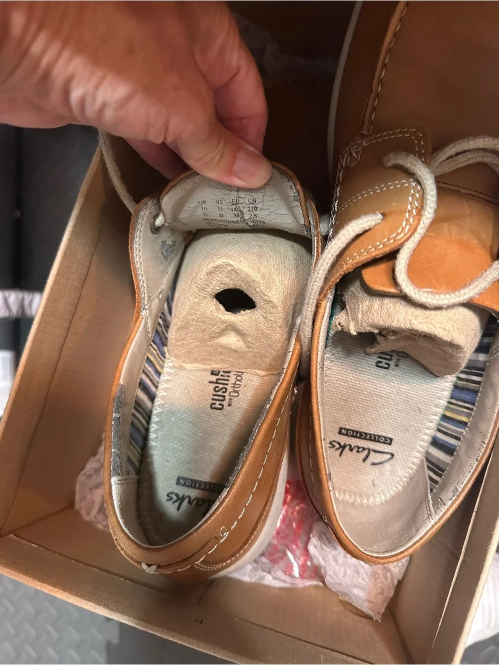 Men's Clark Tan Leather Boat Shoes with Lace-Up Comfort